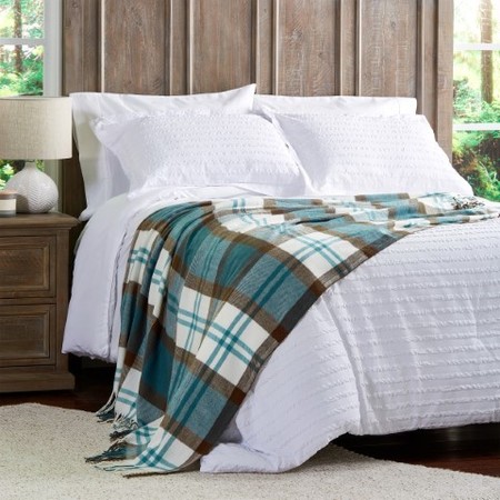 Hastings Home Soft Throw Blanket, Oversized, Fluffy, Vintage-Look an Cashmere-Like Woven Acrylic (Bristol Plaid) 665735ROM